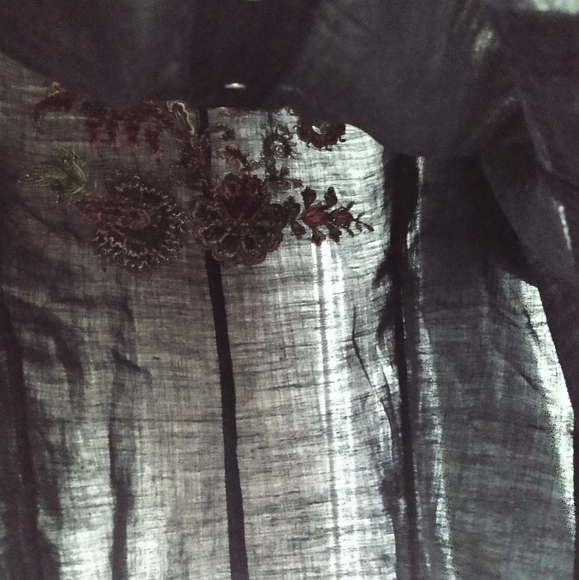 NY CITY DESIGN Sz 2X Ramie Embroidery Shirt Jacket - Picture 12 of 14